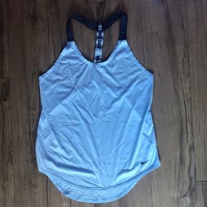 Nike blue sports top racer back tank “just do it”